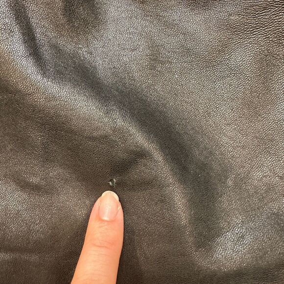 Woman's Medium Soft Leather Genuine Lambskin Coat With Hood Worthington Black - Picture 10 of 11